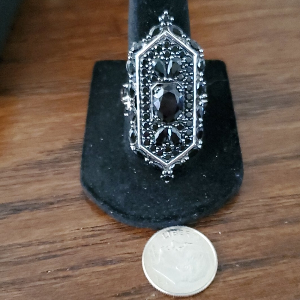 925 S.S. BLACK SPINEL RING - Picture 6 of 6